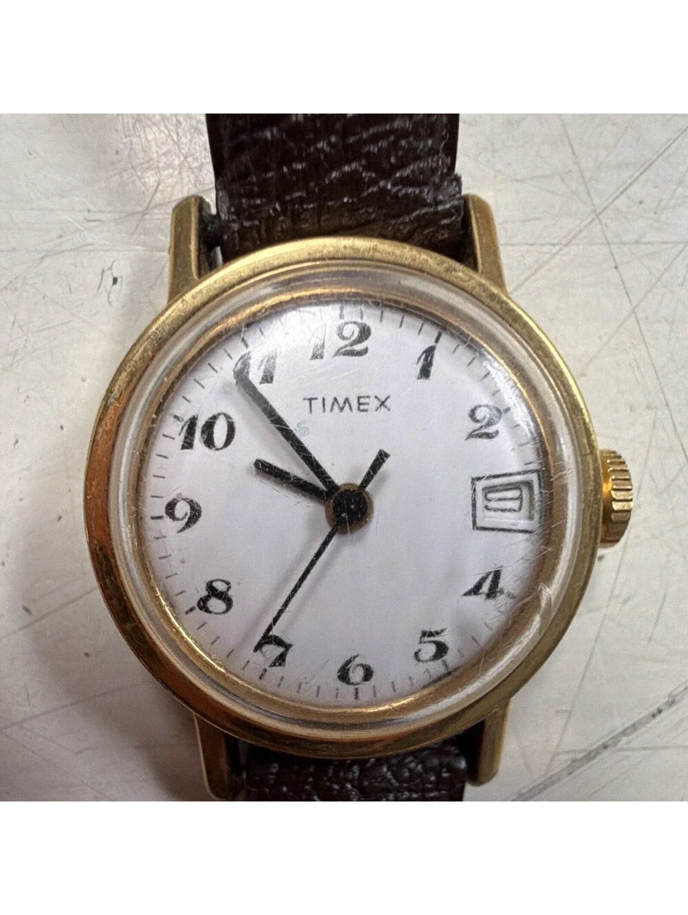 Vintage 1975 Timex Mechanical Women's Watch Face 1056 0175 - RUNNING / NO BAND